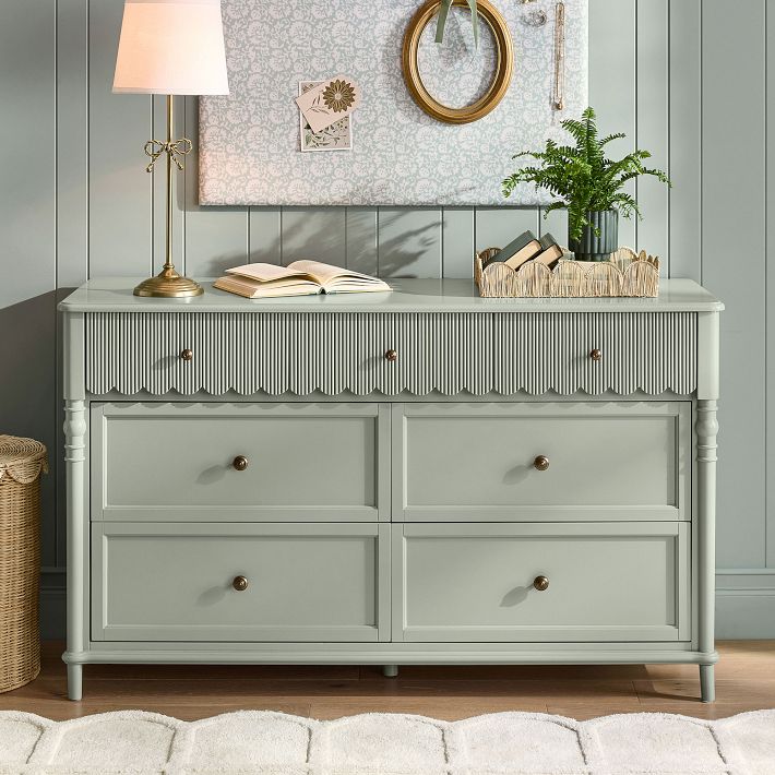 Chris Loves Julia 7-Drawer Scallop Dresser (56w x 19d") | Pottery Barn Teen Chris Loves Julia 7-Drawer Scallop Dresser (56w x 19d") | Pottery Barn Teen