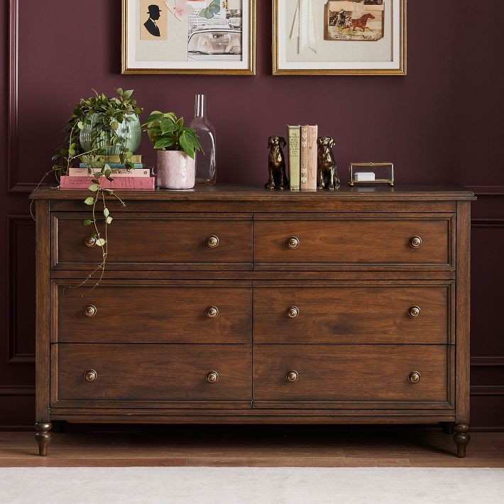 Chris Loves Julia 6-Drawer Dresser - Elegant Walnut Finish