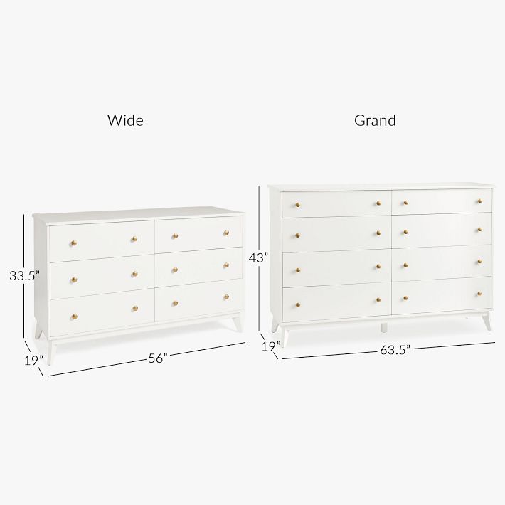 Keaton 6-Drawer Wide Dresser (56w x 19d") | Pottery Barn Teen