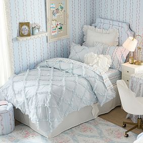 LoveShackFancy Bow Heart Swiss Dot Pillow