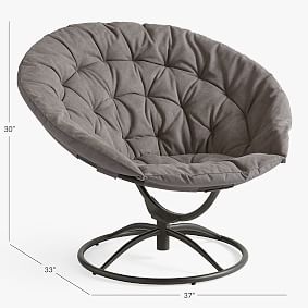 Enzyme Washed Canvas Gray Swivel Hang- A-Round Chair