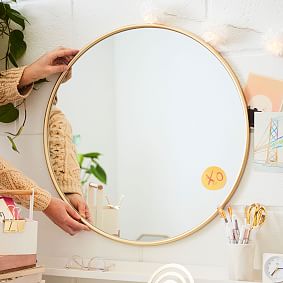No Nails Metal Framed Mirror (24")