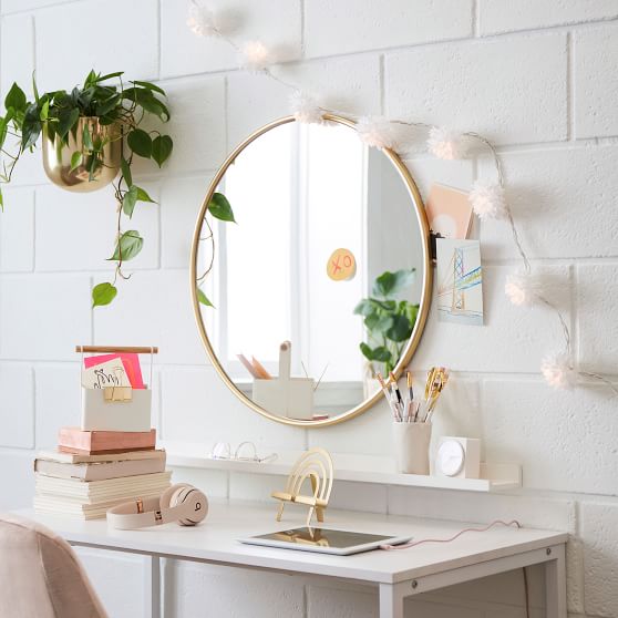 No Nails Metal Framed Mirror (24")