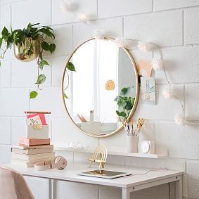 No Nails Metal Framed Mirror (24")