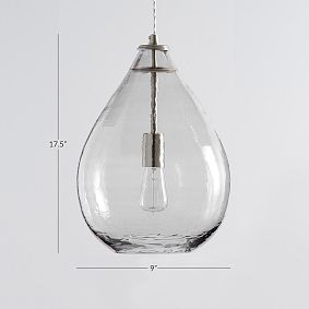 Oversized Glass Waterdrop Pendant (9")