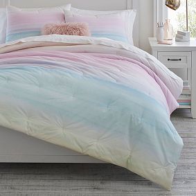 Watercolor Rainbow Ombre Comforter