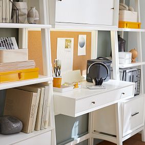 west elm x pbt Mid-Century Smart Wall Desk &amp; Bookshelf Set (82")