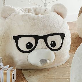 Large Nerdy Dog Critter Faux-Fur Bean Bag Chair