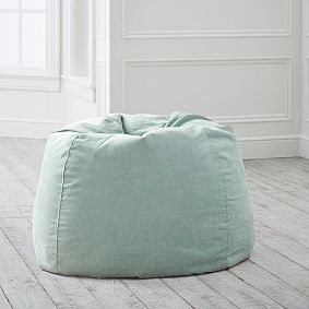 Large west elm x pbt Distressed Velvet Aqua Bean Bag Chair Slipcover