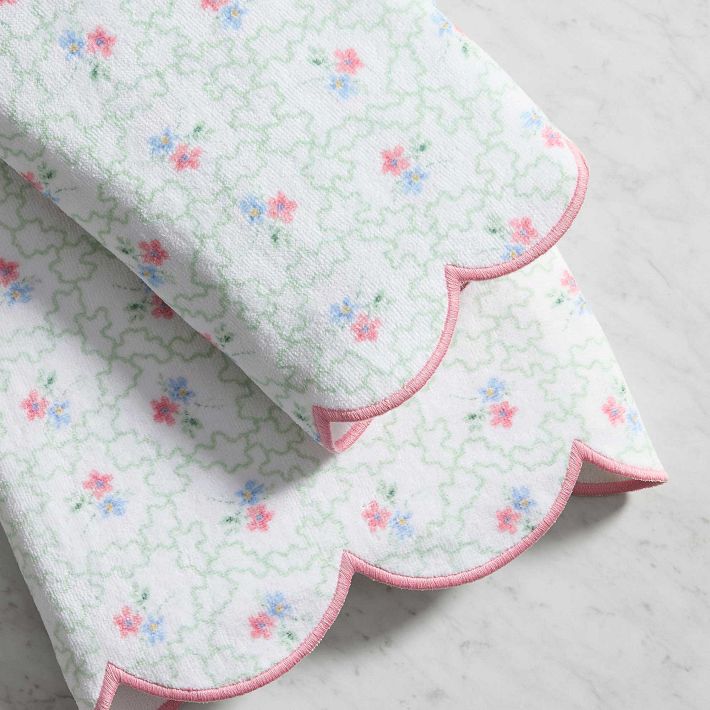 Hill House Home Clematis Scallop Bath Towel | Pottery Barn Teen