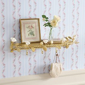 LoveShackFancy Bouquet Shelf With Hooks (24.75"x 6")