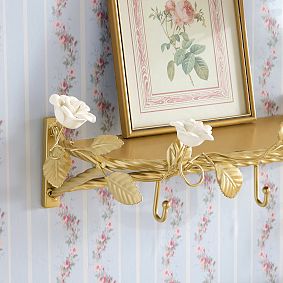 LoveShackFancy Bouquet Shelf With Hooks (24.75"x 6")