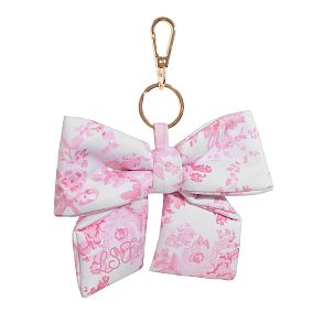 LoveShackFancy Pink Damask Bow Bag Charm