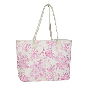 LoveShackFancy Pink Damask Tote Bag