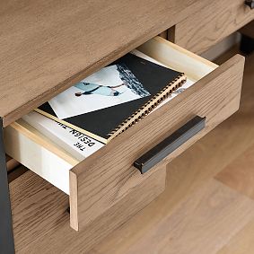 Kearny Smart Storage Desk &amp; Cubby Bookcase Set (106")