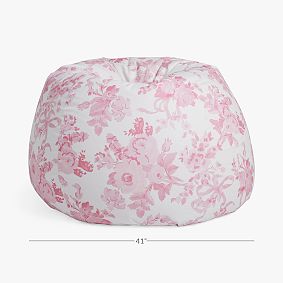 Large LoveShackFancy Garden Damask Pink Bean Bag Chair Slipcover Only