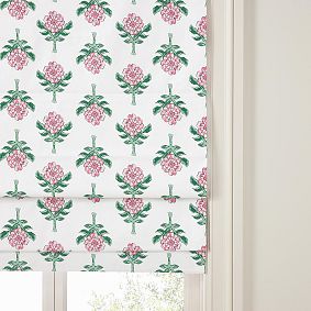 Roller Rabbit Rose Printed Roman Shade