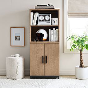 Kearny Tall Bookcase with Cabinet Storage (24.5")