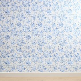 LoveShackFancy Damask Blue Floral Wallpaper