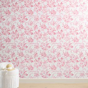 LoveShackFancy Damask Pink Floral Wallpaper