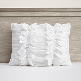 Open Box: Macaron Ruffle Quilt, Standard Sham - White