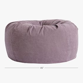 Large Enzyme Washed Canvas Plum Bean Bag Chair Slipcover