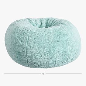 Large Cozy Sherpa Turqoise Beanbag Chair