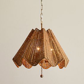 Chris Loves Julia Ruffle Rattan Chandelier (16")