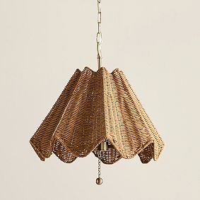 Chris Loves Julia Ruffle Rattan Chandelier (16")