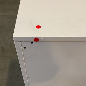 Open Box: Callum 3-Drawer Storage Cabinet Only (25") - Weathered White/Simply White