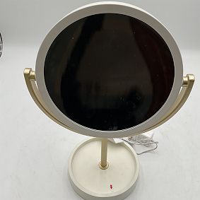 Open Box: Glam Mini Round LED Touch-Activated Vanity Mirror (12"x17") - White