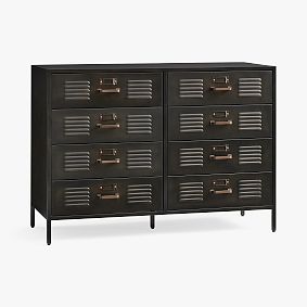Open Box: Locker 8-Drawer Wide Dresser (47.5") - Industrial Black Metal