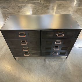 Open Box: Locker 8-Drawer Wide Dresser (47.5") - Industrial Black Metal