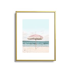 Open Box: Pink Umbrella Art, 8"x10" - Gold Frame