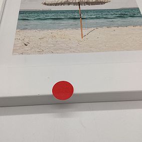 Open Box: Pink Umbrella Art, 8"x10" - White Frame