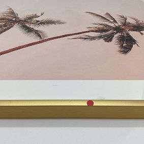 Open Box: Sunset Palms Art, 13"x19" - Gold Frame