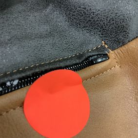 Open Box: Large Modern Bean Bag Lounger (33") - Faux Leather Caramel