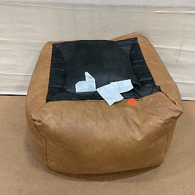 Open Box: Large Modern Bean Bag Lounger (33") - Faux Leather Caramel