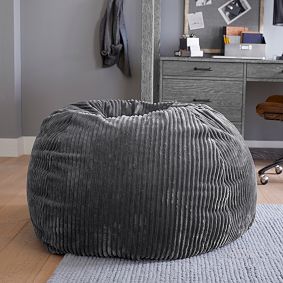 Chamois Charcoal Bean Bag Chair Slipcover Only