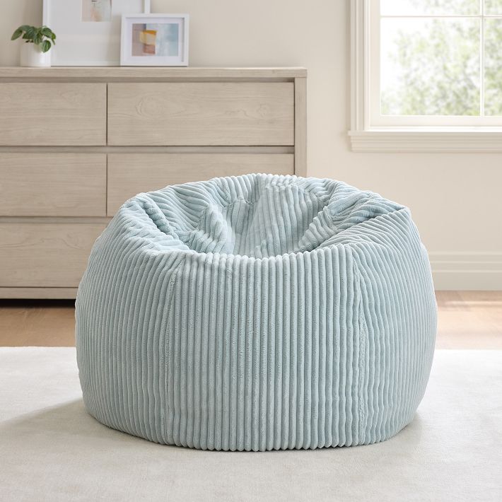 Large Chamois Porcelain Blue Bean Bag Slipcover | Pottery Barn Teen