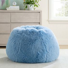 Large Sparkle Faux Fur Glacier Bean Bag Chair Slipcover Only