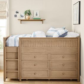 Beadboard Double Low Loft Bed