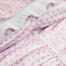 Roller Rabbit Hearts Ruched Duvet Cover