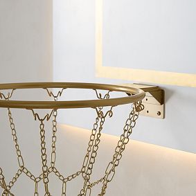 Backlit LED Gold Basketball Hoop (30"x24")