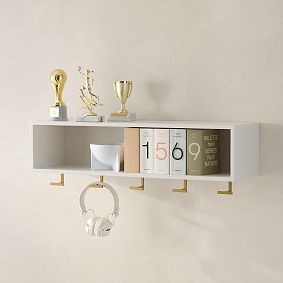 Glam Shelf With Hooks (30"x10")