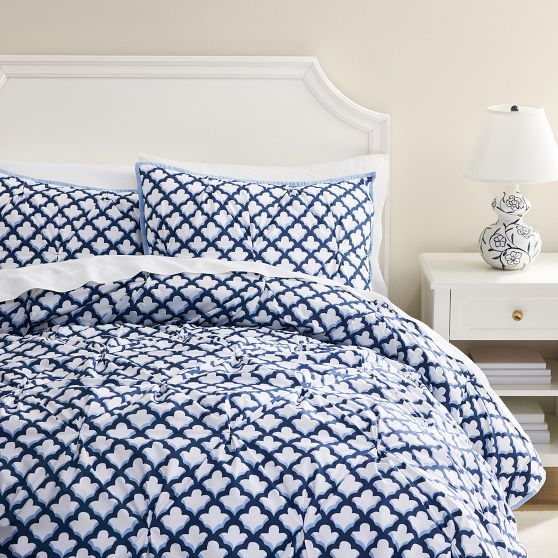 Open Box: Brynn Border Standard Sham - Solid Navy | Pottery Barn Teen