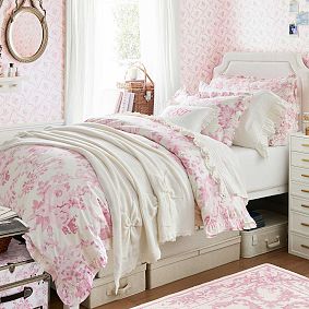 LoveShackFancy Damask Ruffle Duvet Cover