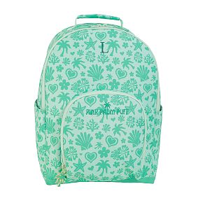 Gear-Up Pink Palm Puff  Aqua Backpack, Large