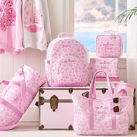 Gear-Up Pink Palm Puff Backpack and Lunch Box Bundle, Set of 2