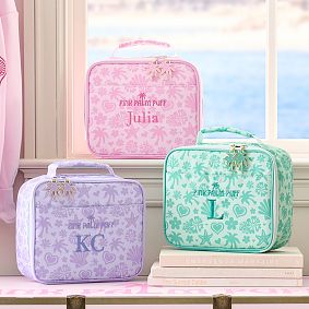 Gear-Up Pink Palm Puff Aqua Backpack and Lunch Box Bundle, Set of 2